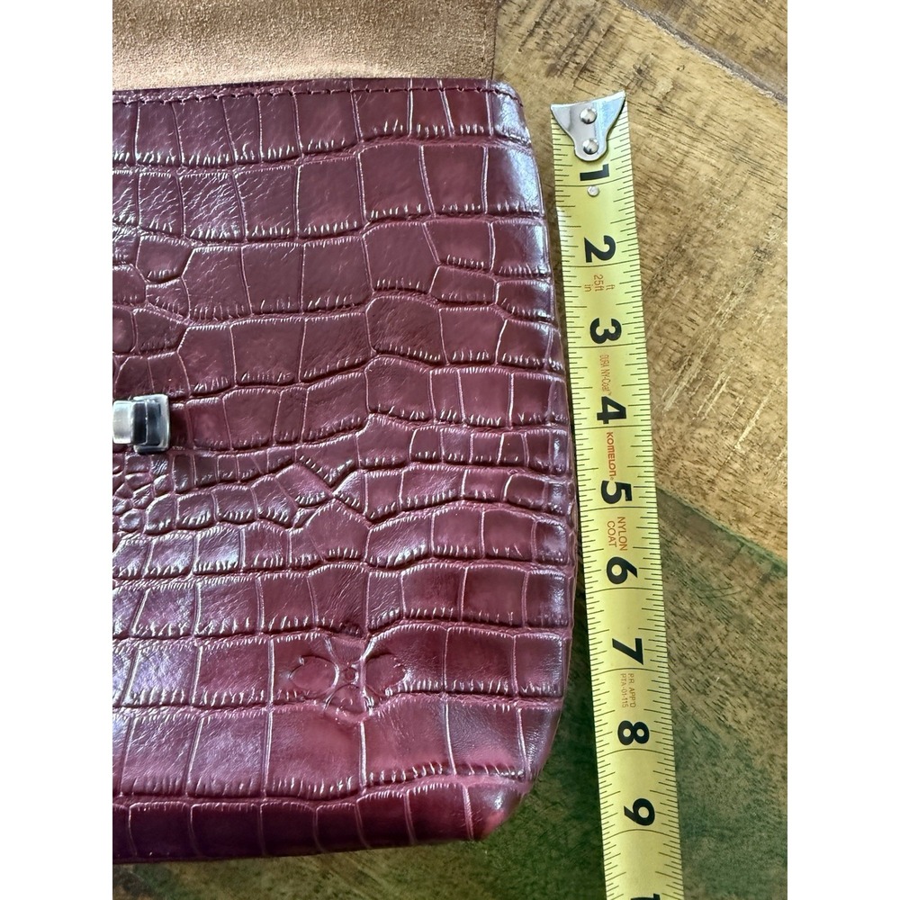 Patricia Nash Burgundy Croc Embossed Leather Convertible Backpack Crossbody Bag‎ - Picture 8 of 10